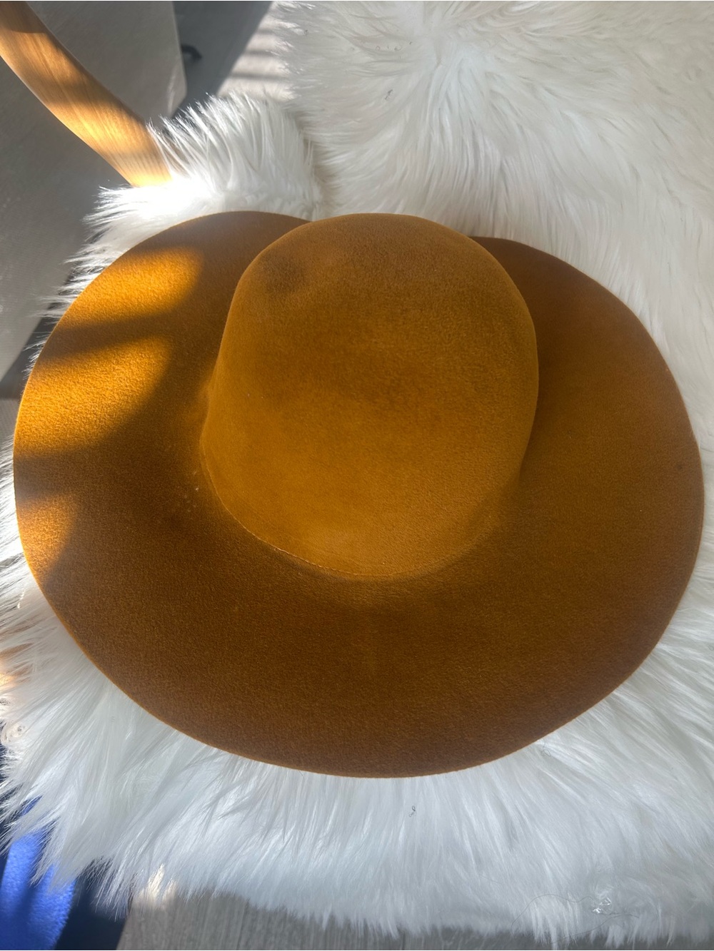 Nordstrom Wide-Brim Felt Fedora Hat - Mustard
